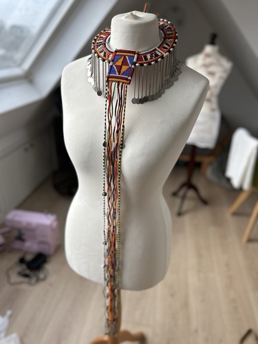 Maasai long necklace genuine - necklace,