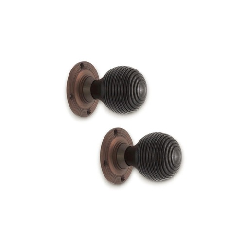 Door knobs ebonised - ebonised, beehive