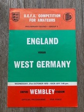 Amateur International - England v West Germany - 1973 - at Wembley