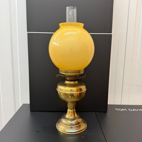 Vtg brass duplex oil lamp - duplex,