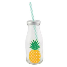 New In Box SASS & BELLE Tropical Pineapple Small Milk Bottle x2