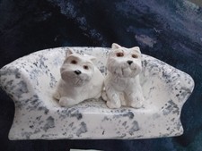 Doreen Pickard Studio Art Pottery - West Highland Terriers on Sofa Figurine 1996