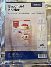 EUROPEL Wall Mounted Brochure Holder for A5 Size Crystal Clear Acrylic - NO BOX
