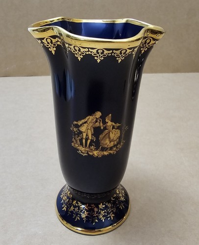 Limoges vase deep - royal, blue