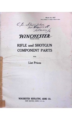 Winchester parts catalog - catalog, model