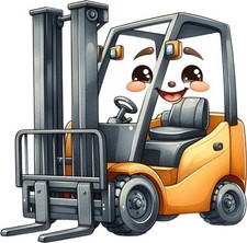 Colour Forklift Truck Wall Art Bedroom Laptop Decor Vinyl Sticker Decal 6 Sizes