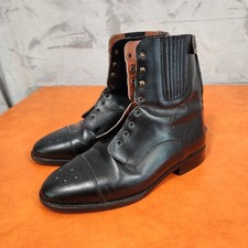 SERGIO GRASSO BOOTS WOMENS LEATHER BLACK SIZE 39 ( NO LACES) REAR ZIP