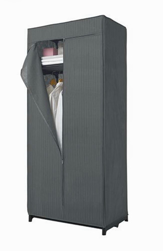 Grey fabric canvas wardrobe - grey,