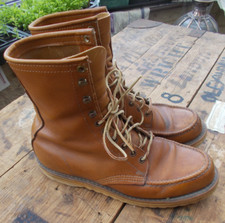 BILTRITE USA GOLDEN BROWN LEATHER  LACE UP ENGINEER  WORK BOOTS UK 8