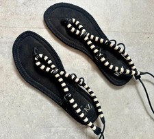 Zara striped toe loop ankle