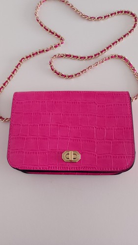 Hot pink faux - pink, croc