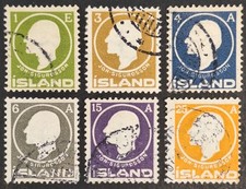 Iceland 1911, "Jon Sigurdsson" set of 6x Stamps Used 