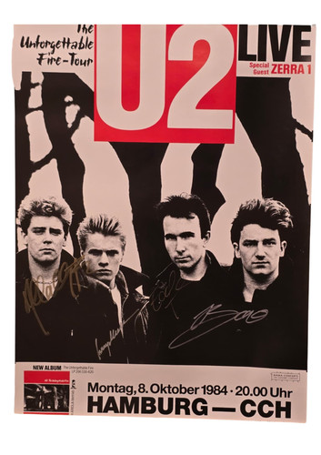 Signed event poster - u2,