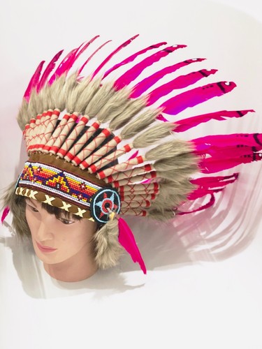 Indian feather pink headdress - feather,