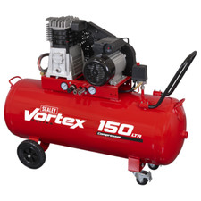 Sealey SAC1153B Air Compressor 150L Belt Drive 3hp with Cast Cylinders Wheels A