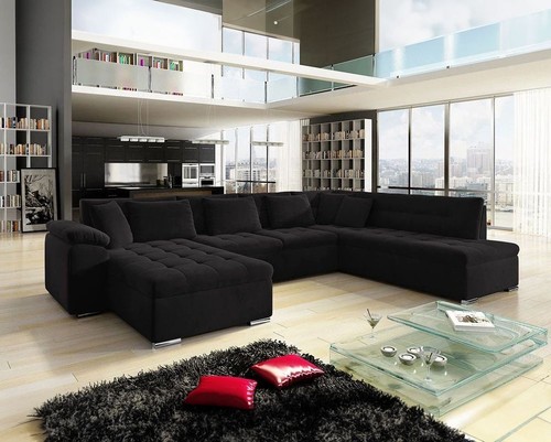 Shaped corner sofa bed with - u-shaped,