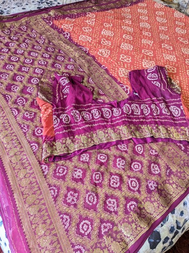 Vintage bandhani silk - vintage, saree