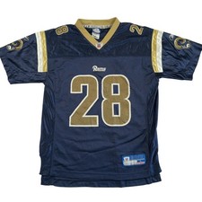 Reebok St Louis Rams NFL Jersey Youth Large Marshall Faulk #28 Youth VTG Blue