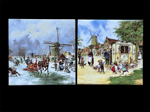 Set vintage art tile - of,