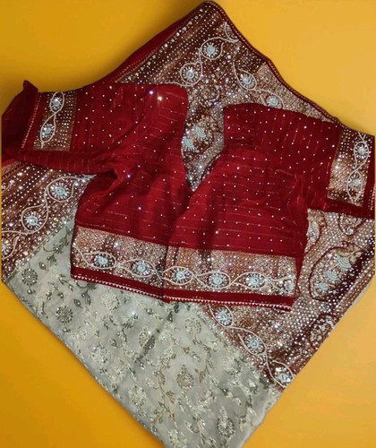 Wedding sari size gold - size, gold/red