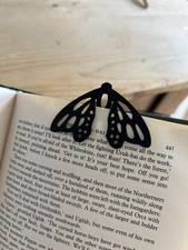 Black Moth Bookmark for Book Lovers | Gothic Insect Page Marker Gift | Unique