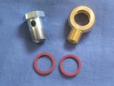 AUC2698 & AUC1833 SU Fuel Pump threaded Brass Banjo union & Bolt & washer kit