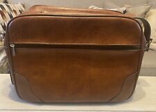 Vintage Retro Tan Vinyl Faux Leather Holdall Travel Bag 42 X 30 Cm VGC