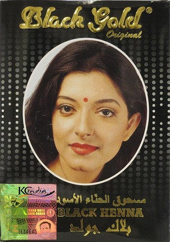 Black gold henna powder hair - black,