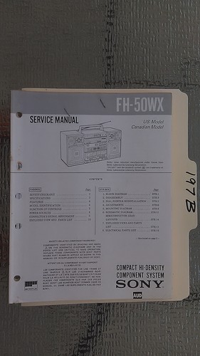 Sony 50wx service manual - fh-50wx,