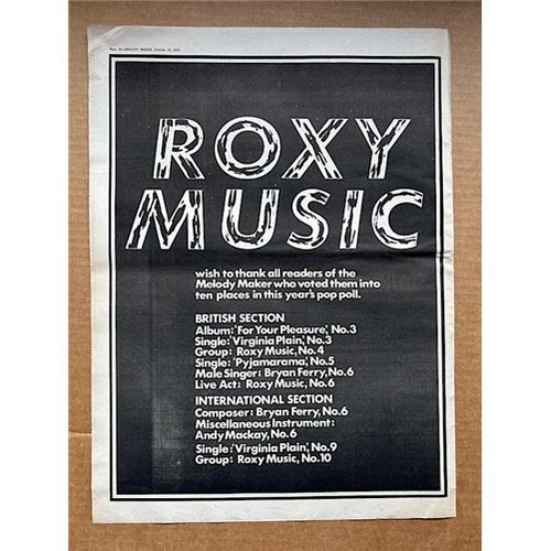 Roxy music melody maker poll - music,