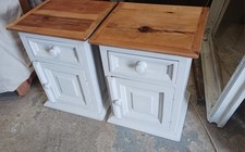 Pair Of Part Painted Solid Pine Bedside Chests. 