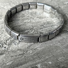  Vintage Stretch Silver Medical Alert Warfarin & Penicillin Alert Bracelet