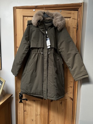 Ladies papaya padded parka - papaya,