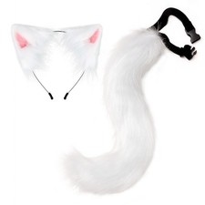 Wolf Holo Plush Anime Cosplay Props Costume Halloween Fox Ears Tail Spice And