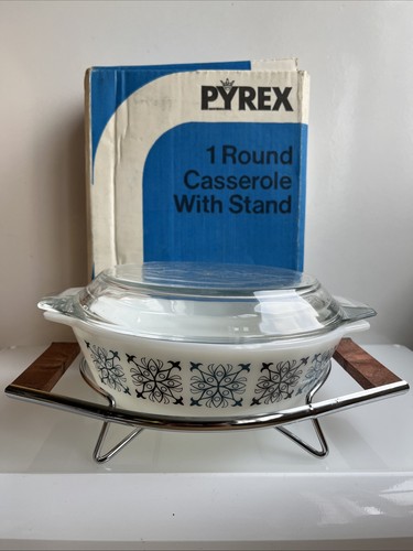 Vintage pyrex round casserole - vintage,
