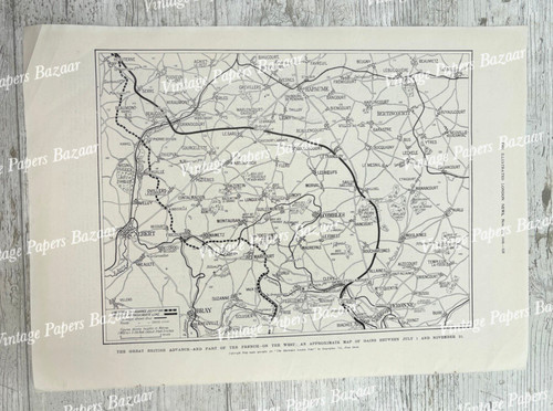 Ww1 map british advance west - advance,