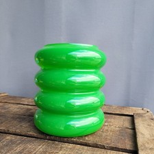 Space Age Large Green Hooped Glass Vase Vintage  Mid Century Habitat IKEA Retro