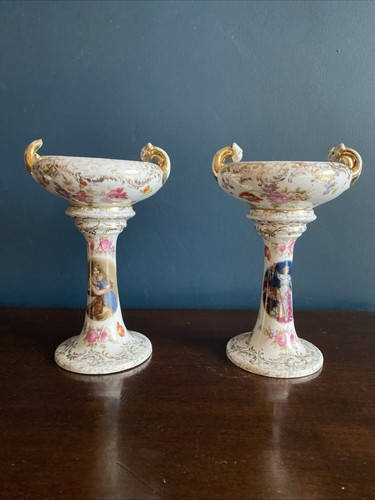 Pair antique dresden style - pair,