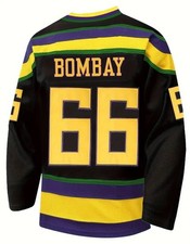 Gordon Bombay #66 Mighty Ducks Men’s Embroidered Ice Hockey Jersey New All Sizes