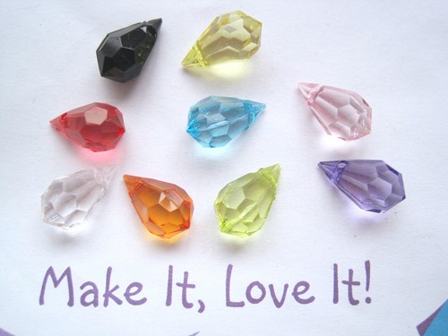 Faceted teardrop beads - 9, x
