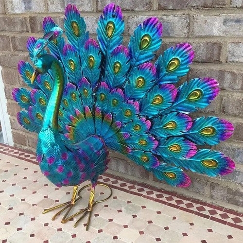 Peacock statue garden decor - statue,