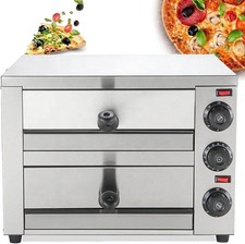 Commercial Double Deck Electric Pizza Oven | Stainless Steel Countertop 12"–16"