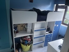 High Sleep Single Bed In Blue