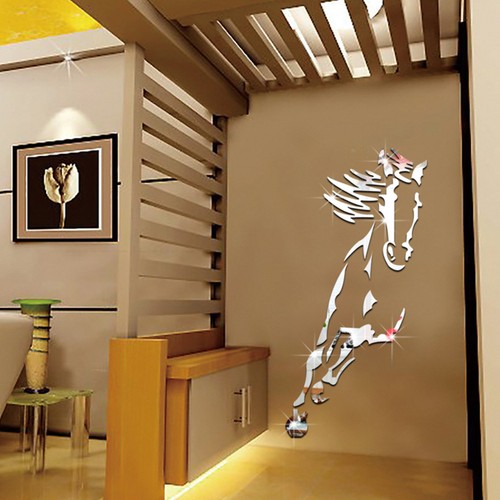 Silver acrylic horse mirror - acrylic,