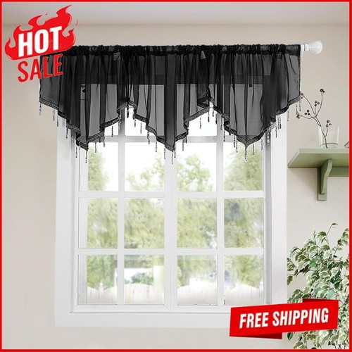Sheer lace curtain valance - lace,
