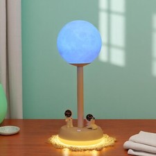 LED Moon Lamp Lunar Night Light Decorative Touch Control Space Lamps White Home