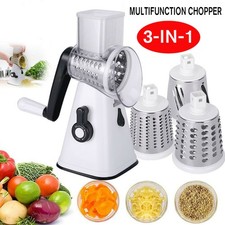 3 In 1 Rotary Food Slicer Chopper Cheese Grater Fruit Vegetable Shredder Cutter