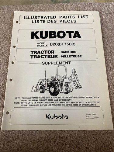 Kubota tractor b20 - b20, (bt750b)