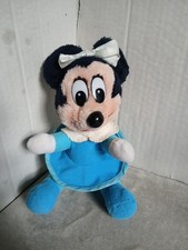 Disney Mickey's Christmas Carol Minnie Mouse Blue Dress Plush Toy Korea Made 80s