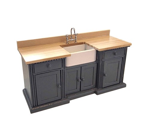 Dolls house blue oak - house, &